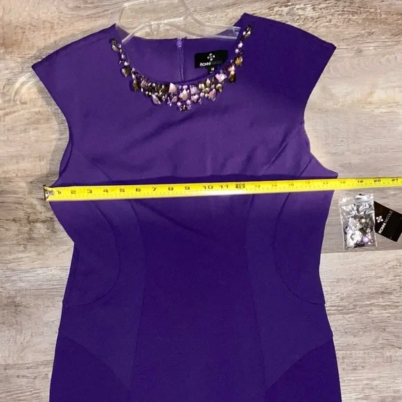 Ronni Nicole Women’s Purple Jeweled-Neck Sheath Dress –Size 10 NWT - Picture 10 of 12